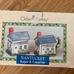 - Claire Murray Nantucket Houses Sugar Bowl & Creamer Set new
